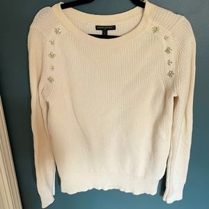 Banana Republic Rhinestone Sweater- Ivory Small
